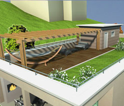 villa con giardino pensile